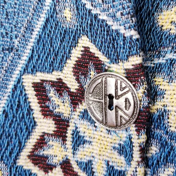 JANE ASHLEY Casual Lifestyle Woven Blue Cotton Blend Western Chore Jacket Size L - Picture 7 of 9